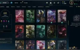 Conta LoL top 94 champs e 68 skins ouro 1