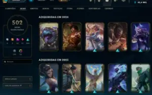 Conta League of Legends - 502 skins