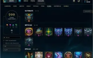 Conta de LOL 2300R$ em skins - Último elo - D4