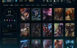 Unranked com 150 Champs e 77 Skins ( ADC / TOP )
