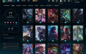 Unranked com 150 Champs e 77 Skins ( ADC / TOP )