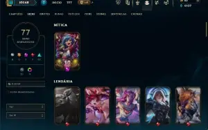 Unranked com 150 Champs e 77 Skins ( ADC / TOP )