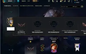 Unranked com 150 Champs e 77 Skins ( ADC / TOP )