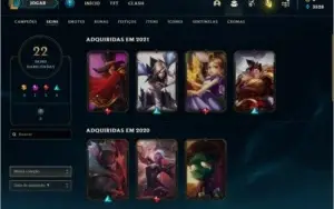 CONTA PLATINA II 58 CHAMPS E  22 SKINS