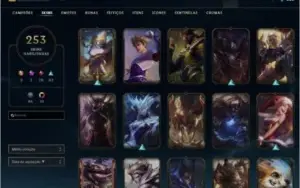 Conta lol plat 4 253 skins com ahri prestígio