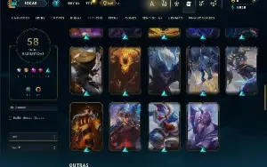 Prata 4 com 100 Champs e 58 Skins ( JG / ADC / TOP )