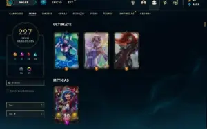 Conta Unranked com TODOS os champs e 227 Skins ( SUP / ADC )