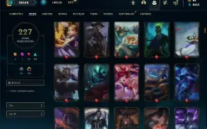 Conta Unranked com TODOS os champs e 227 Skins ( SUP / ADC )