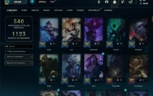 Conta Unranked com TODOS os champs e 227 Skins ( SUP / ADC )