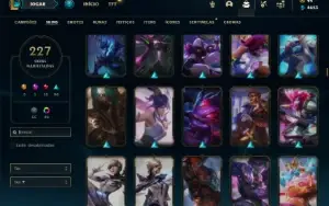 Conta Unranked com TODOS os champs e 227 Skins ( SUP / ADC )
