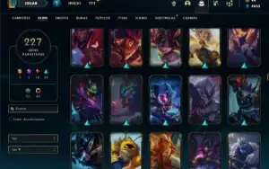 Conta Unranked com TODOS os champs e 227 Skins ( SUP / ADC )