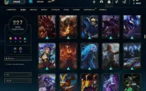 Conta Unranked com TODOS os champs e 227 Skins ( SUP / ADC )