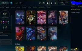 Conta NFA League of Legends 63skins lvl 213