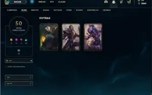 Conta unranked com 50 Skins e 113 Champs + 3 Ultimates