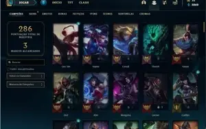 Conta unranked com 50 Skins e 113 Champs + 3 Ultimates