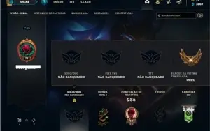 Conta unranked com 50 Skins e 113 Champs + 3 Ultimates
