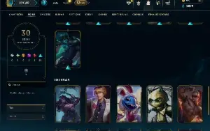 Unranked com 125 Champs e 30 Skins ( JG / TOP / MID )