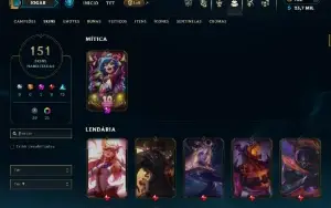 Prata 4 com TODOS os champs e 151 Skins