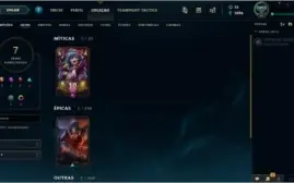 Conta de lol unranked 27 champs 7 skins