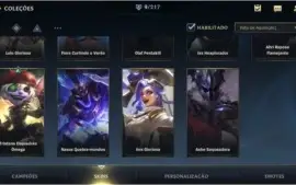 ESMERALDA III + 9 SKINS + 47 CAMPEÕES + PASSE WILD 2ª TEMPO