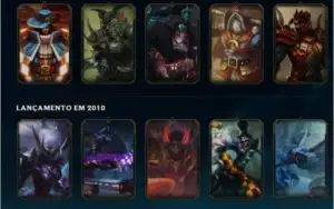 Conta de LOL - Skins vitoria desde 2018 até agora