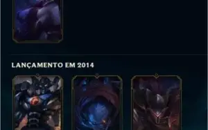 Conta de LOL - Skins vitoria desde 2018 até agora