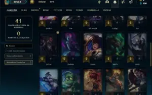 Conta platina 4 com 40 Champs e 6 Skins