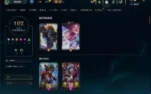 Unranked com 150 Champs e 102 Skins ( TOP / JG / ADC )