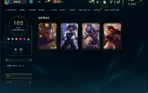 Unranked com 150 Champs e 102 Skins ( TOP / JG / ADC )