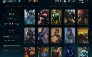 Unranked com 150 Champs e 102 Skins ( TOP / JG / ADC )