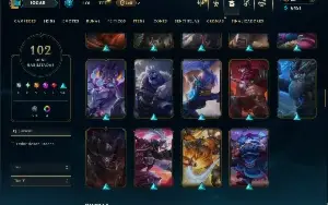 Unranked com 150 Champs e 102 Skins ( TOP / JG / ADC )