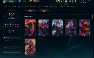 Unranked com 150 Champs e 102 Skins ( TOP / JG / ADC )