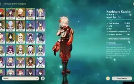 Genshin Impact - Ar56 10 Personagens T5 E 4 Armas T5 + Skins