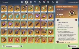 Genshin Impact - Ar56 10 Personagens T5 E 4 Armas T5 + Skins