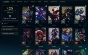 CONTA PRATA 1 COM 46 SKINS E 130 CHAMPS