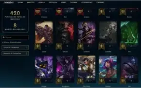 CONTA PRATA 1 COM 46 SKINS E 130 CHAMPS