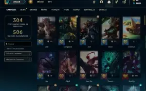 Conta ouro 4 com 90 Champs e 113 Skins