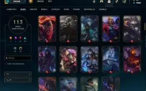 Conta ouro 4 com 90 Champs e 113 Skins