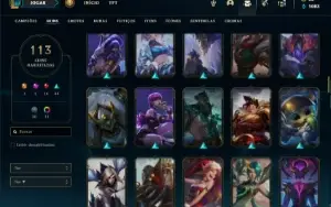 Conta ouro 4 com 90 Champs e 113 Skins