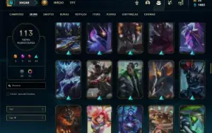 Conta ouro 4 com 90 Champs e 113 Skins