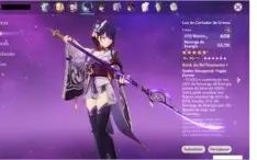 Conta Genshim impact AR-60 + 16 5 estrelas + Armas