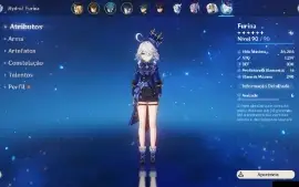 Conta Genshim impact AR-60 + 16 5 estrelas + Armas