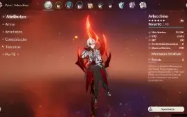 Conta Genshim impact AR-60 + 16 5 estrelas + Armas