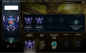 Conta diamante IV em 2 filas 52 champions 28 skins