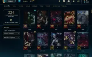 Conta prata 4 com 150 Champs e 210 Skins + 1000 RP- MAIN TOP