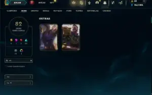 Unranked com 130 Champs e 82 Skins ( JG / ADC / TOP )
