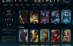 Unranked com 130 Champs e 82 Skins ( JG / ADC / TOP )