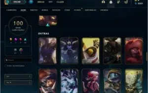Conta prata 1 com 100 skins e 115 champs