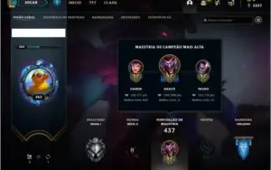 Conta prata 1 com 100 skins e 115 champs