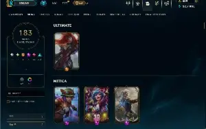 Unranked com TODOS os champs e 183 Skins ( JG / TOP )